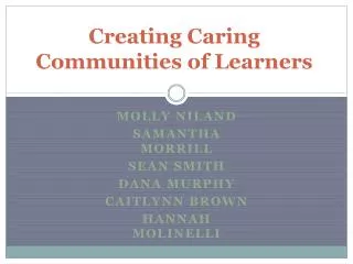 Creating Caring Communities of Learners