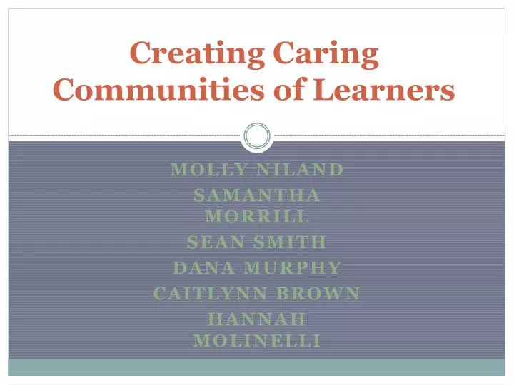 creating caring communities of learners