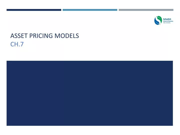 asset pricing models ch 7