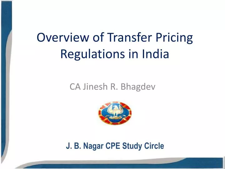 overview of transfer pricing regulations in india