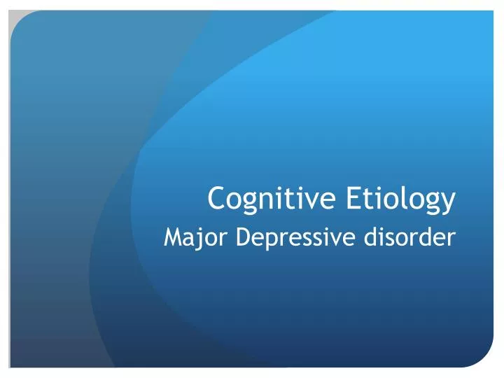 cognitive etiology