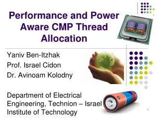Performance and Power Aware CMP Thread Allocation