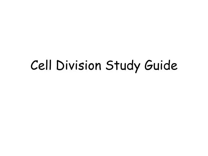 cell division study guide