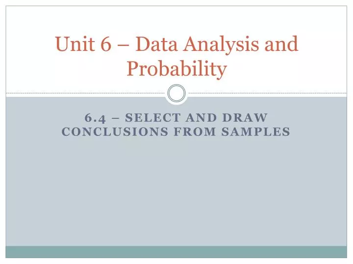 unit 6 data analysis and probability