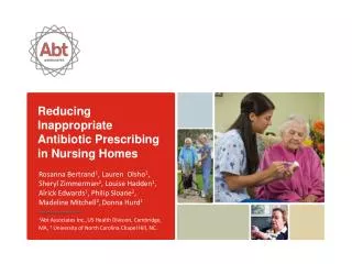 Reducing Inappropriate Antibiotic Prescribing in Nursing Homes