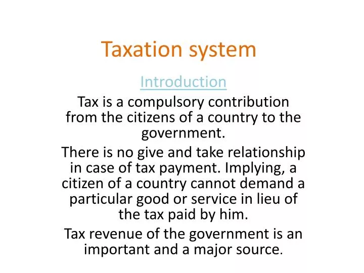 taxation system