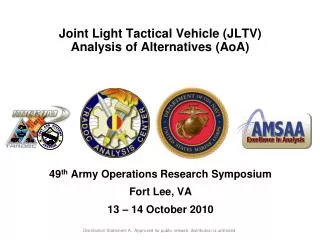 Joint Light Tactical Vehicle ( JLTV) Analysis of Alternatives (AoA)