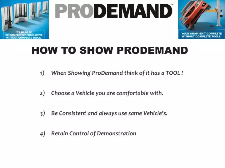 how to show prodemand