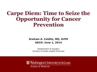 Carpe Diem: Time to Seize the Opportunity for Cancer Prevention