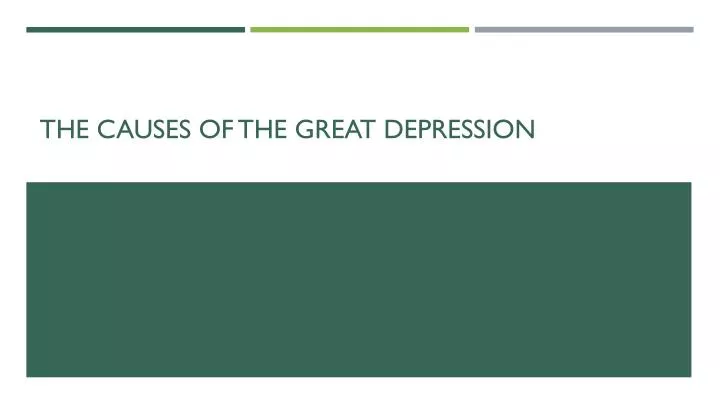 the causes of the great depression