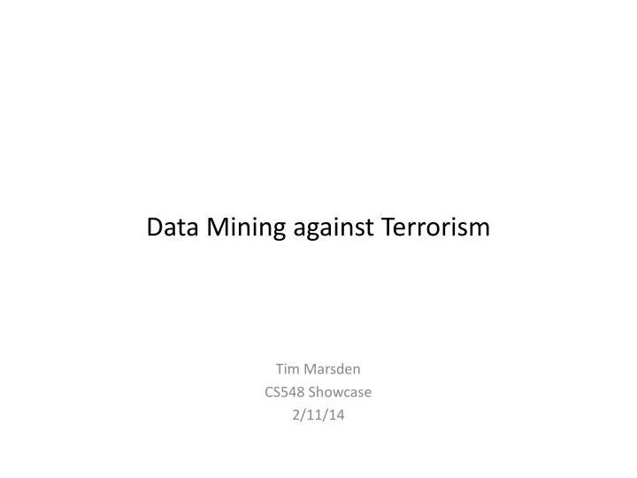 data mining against terrorism