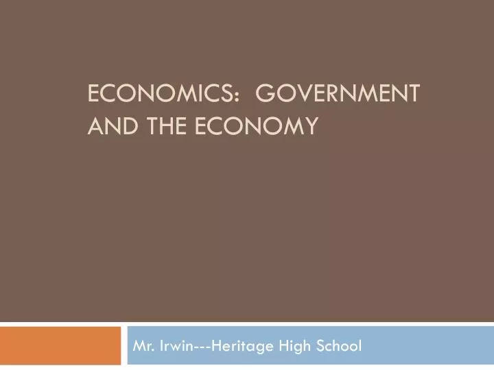 economics government and the economy