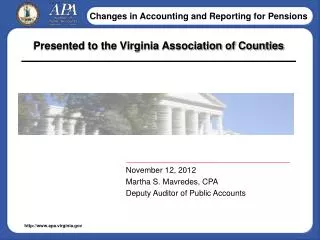 Presented to the Virginia Association of Counties