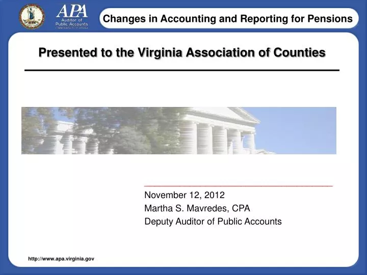 presented to the virginia association of counties