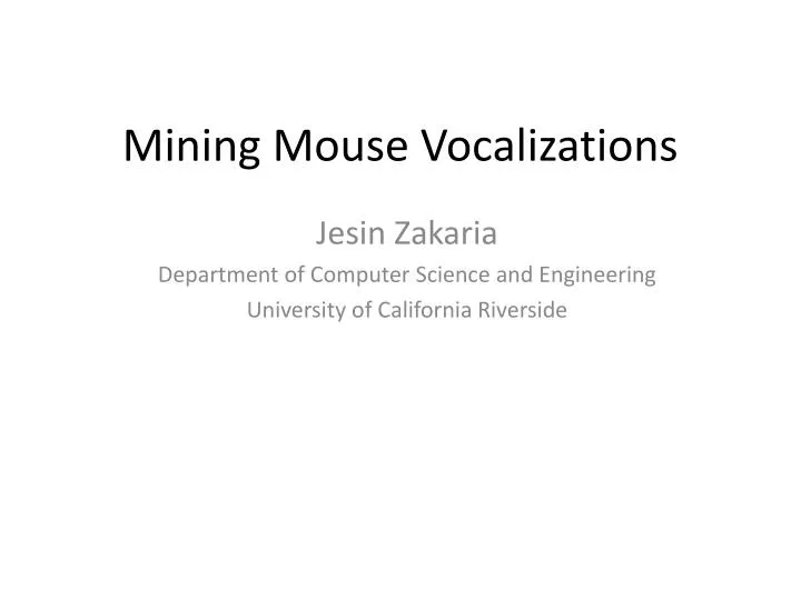 mining mouse vocalizations