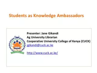 Students as Knowledge Ambassadors