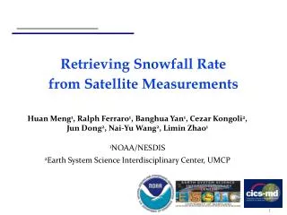 Retrieving Snowfall Rate from Satellite Measurements