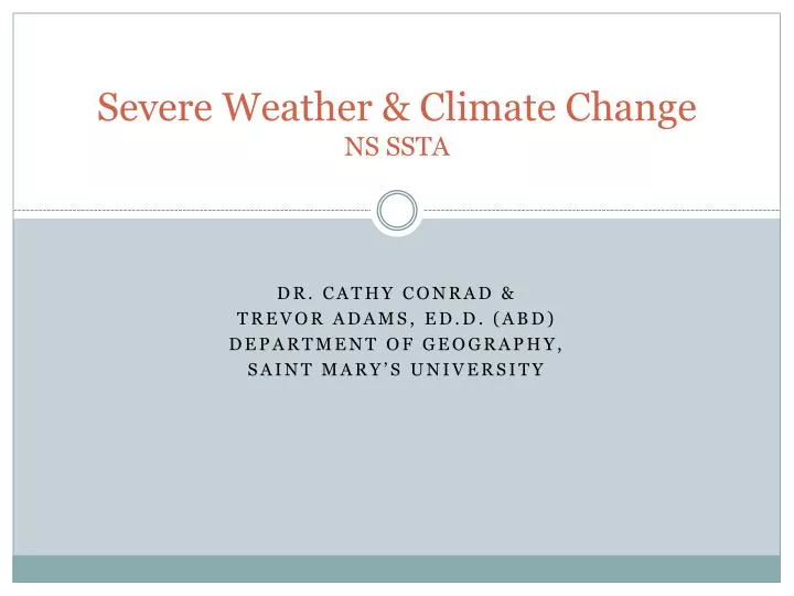 severe weather climate change ns ssta