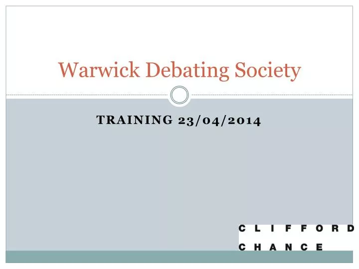 warwick debating society