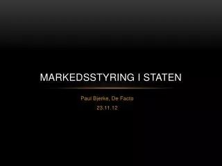 markedsstyring i staten