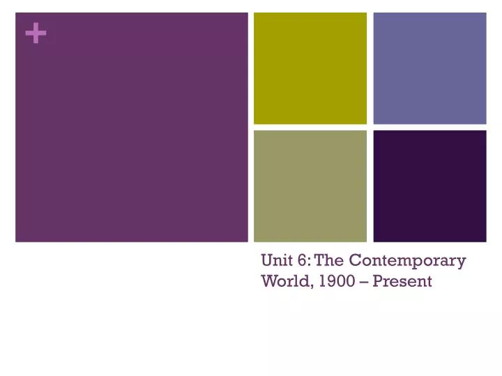 unit 6 the contemporary world 1900 present