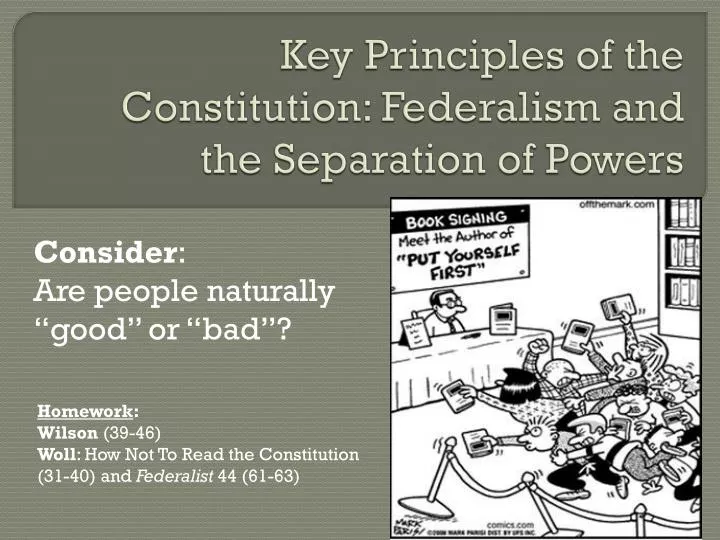 key principles of the constitution federalism and the separation of powers
