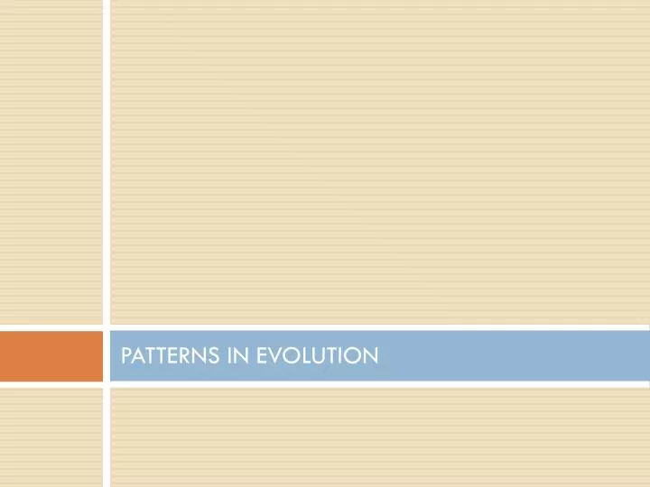 patterns in evolution
