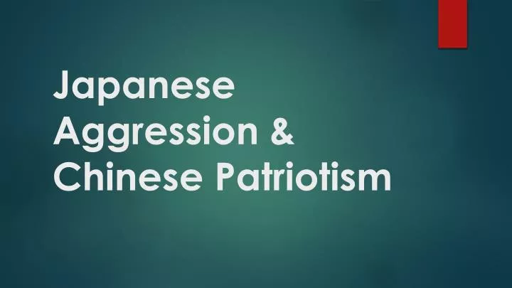 japanese aggression chinese patriotism