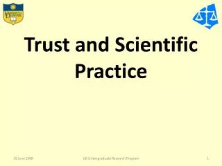 Trust and Scientific Practice