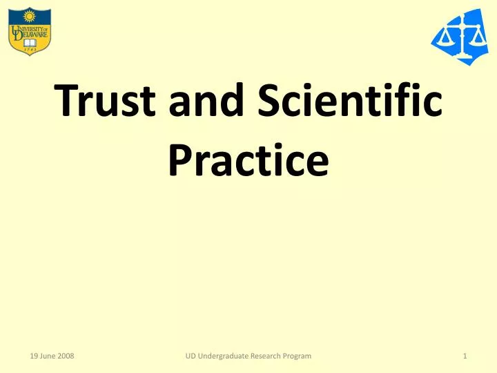 trust and scientific practice