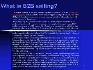 What is B2B selling?