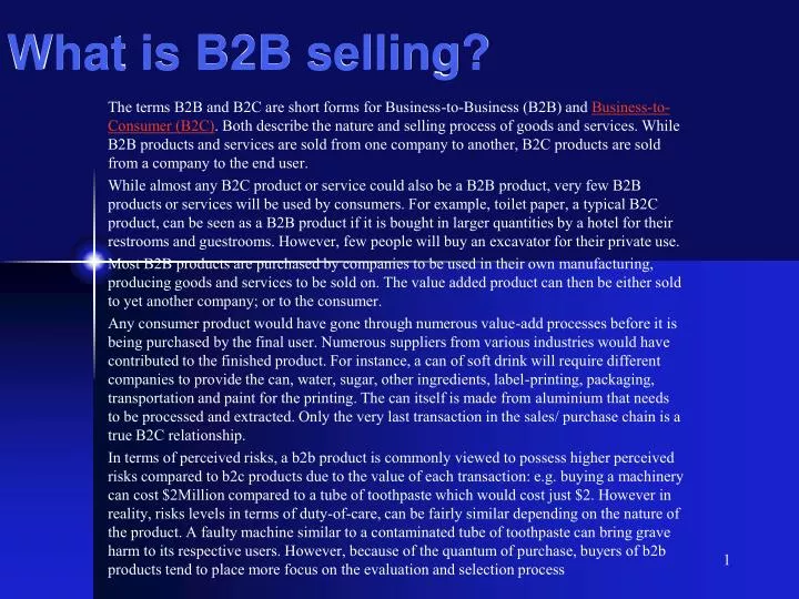 what is b2b selling