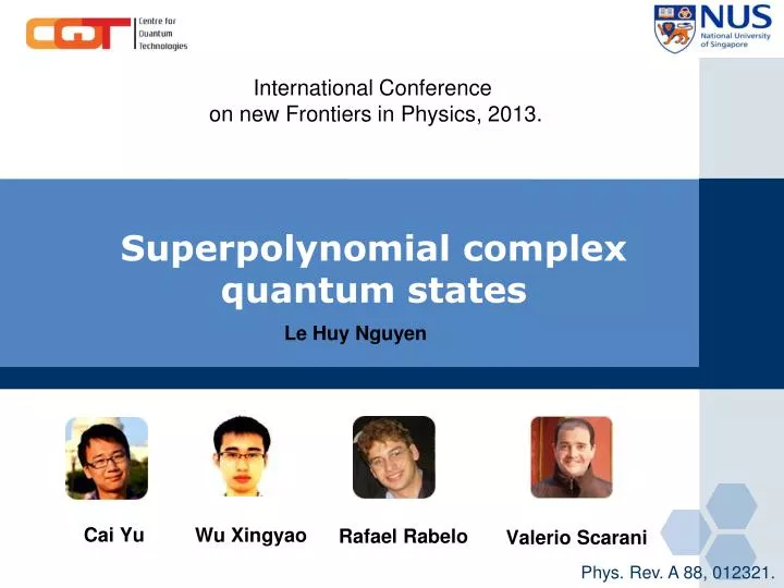 superpolynomial complex quantum states