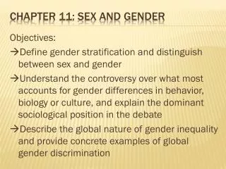 Chapter 11: sex and Gender