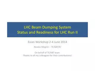LHC Beam Dumping System Status and Readiness for LHC Run II