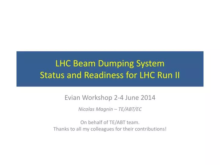 lhc beam dumping system status and readiness for lhc run ii
