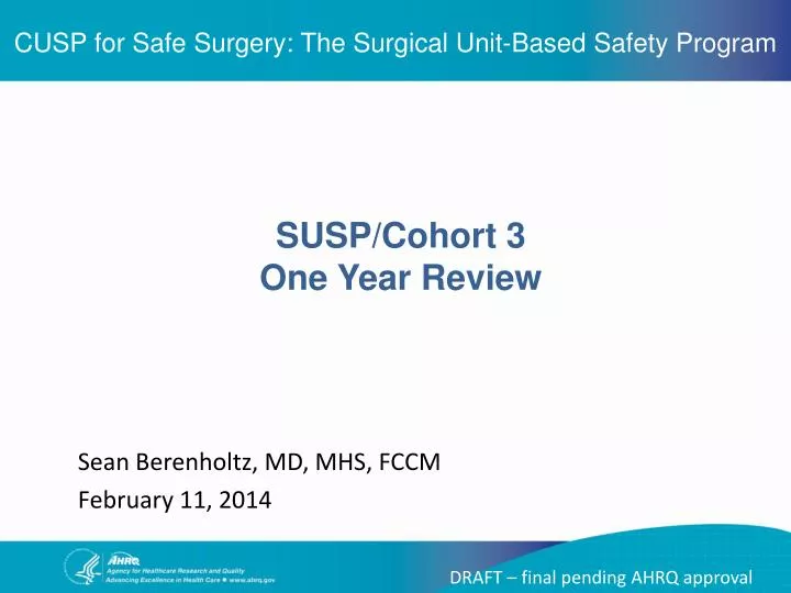 cusp for safe surgery the surgical unit based safety program