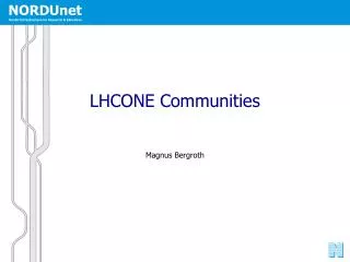 LHCONE Communities