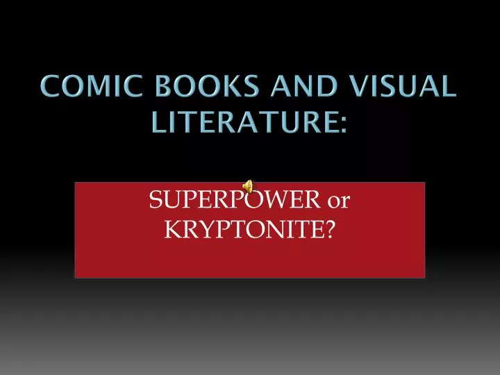 comic books and visual literature