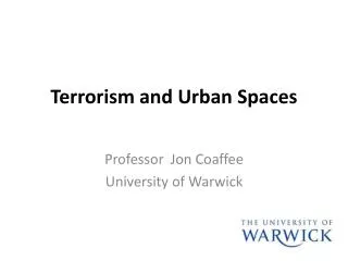 Terrorism and Urban Spaces