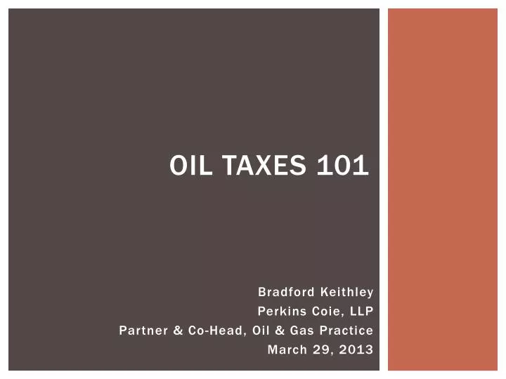 oil taxes 101