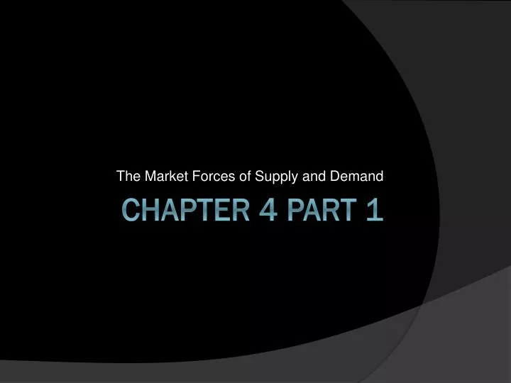 the market forces of supply and demand