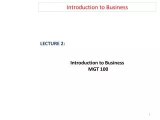 Introduction to Business