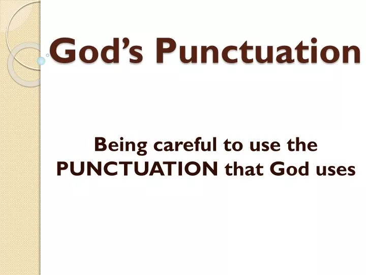 god s punctuation