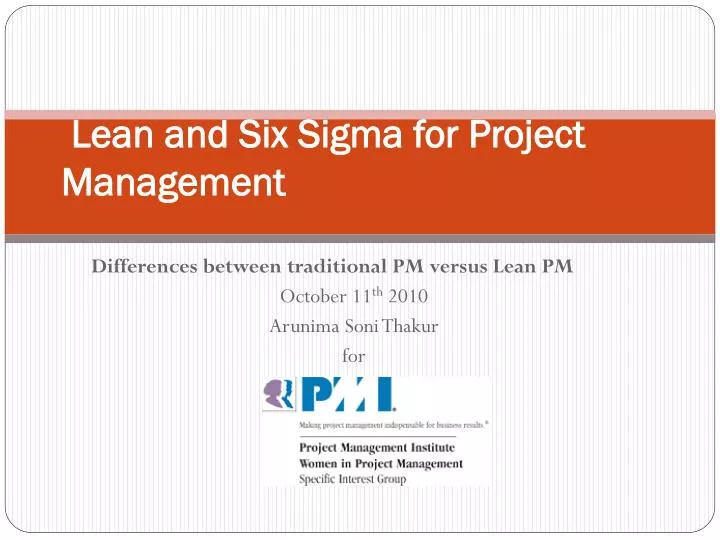 lean and six sigma for project management