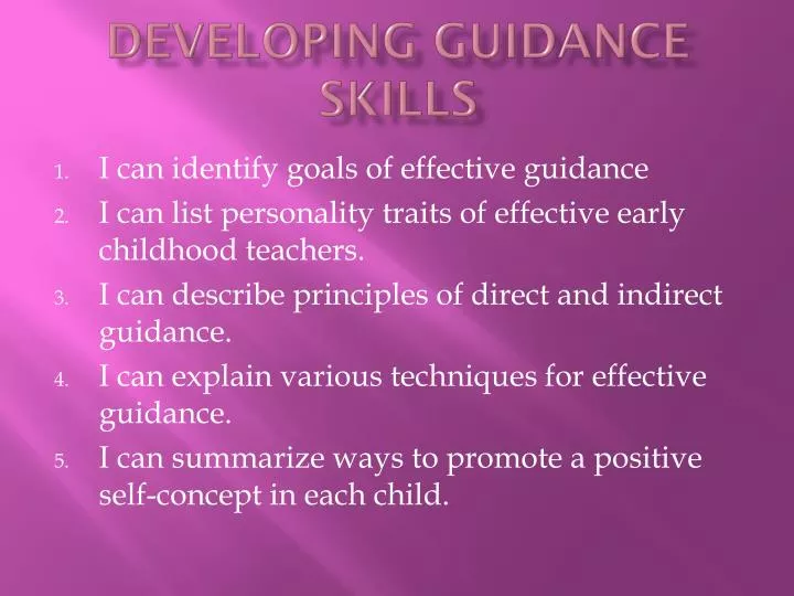developing guidance skills