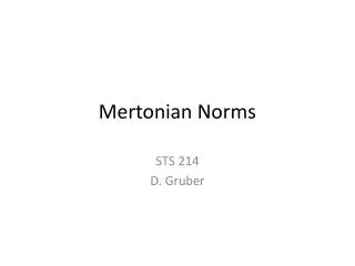 Mertonian Norms