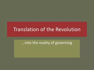 Translation of the Revolution