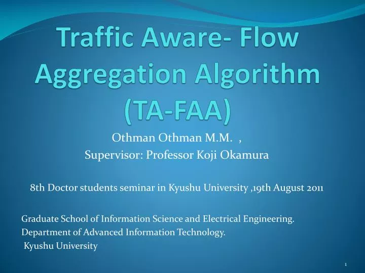 traffic aware flow aggregation algorithm ta faa