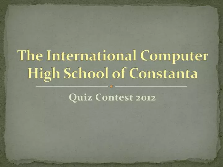 the international computer high school of constanta